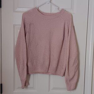 Pink Chenille Crewneck Sweater